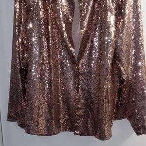 Lane Bryant Gold Sequin Top Size 28